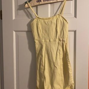 Yellow denim dress